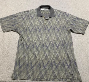 Jhane Barnes Herren XL Poloshirt Mehrfarbig Geometrisch Abstrakt Gewebte Baumwolle - Bild 1 von 11