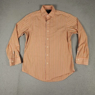 Camisa Ralph Lauren Para Hombres 15.5 Naranja Rayas Pony Vestido Abotonado Manga Larga * Foto 1 de 4