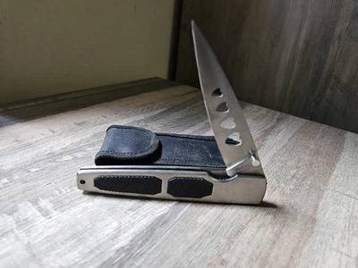 很好! 大号折叠口袋刀纹理握把衬里锁-尼龙护套 — 第 1/4 张图片