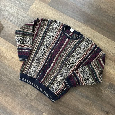 VINTAGE Disney Sweater Adult Multicolor 3D Knit Tigger Textured Coogi Style 90s - Image 1 of 4