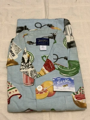 Novo com etiquetas Nick & Nora RARO Conjunto de Pijama Bagels & Lox Shorty 100% Algodão Grande - Imagem 1 de 2