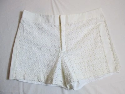Calvin Klein Lace Shorts Party Dressy Lined White Sz 10 - Image 1 of 4