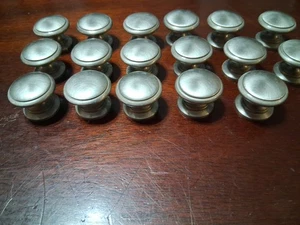 Vintage Brush Nickle Knobs For Cabinet Furniture Set Of 17 - Picture 1 of 19