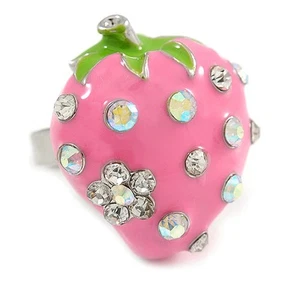 Anillo Fresa Esmalte Rosa - Imagen 1 de 4