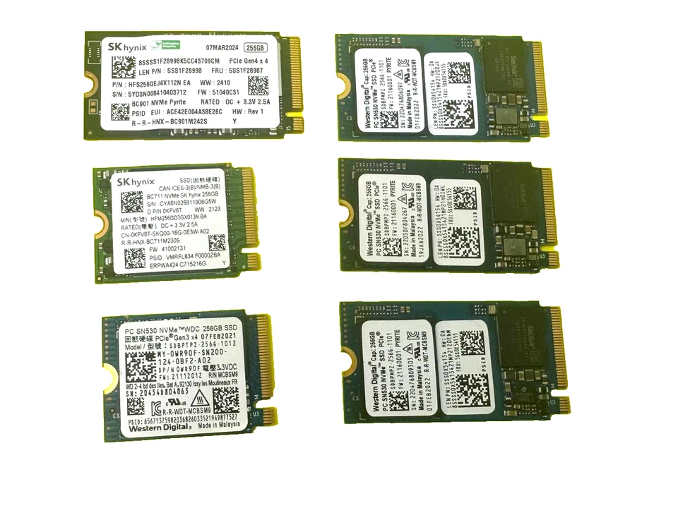 6 X LENOVO DELL 256GB SSD Solid State Drive 5SS1F28987 5SS0X54155 0WR90F 0KFV6T - Image 1 of 1
