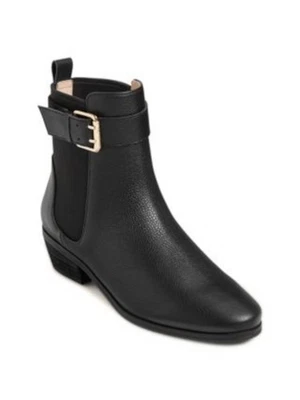 Botines de cuero almendra Easton 8,5 M JACK ROGERS para mujer de tacón negro con lengüeta Foto 1 de 3