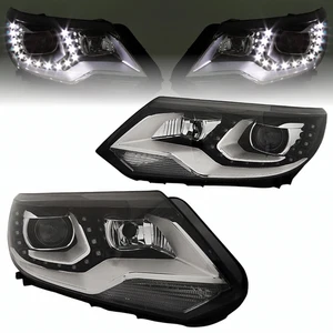 LED Scheinwerfer Set Schwarz für VW Tiguan 07/2011-12/2015 mit Tagfahrlicht - Bild 1 von 5