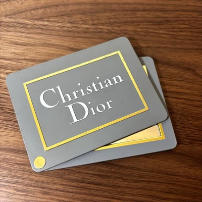 Vintage Authentic Christian Dior Gray / Gold Pocket Compact Mirror  - Image 1 of 4