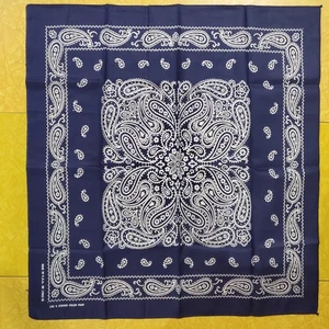 Vintage blau Bandana 100 % Baumwolle schnelle Farbe RN 13962 Western 22" 2 Stück - Bild 1 von 6