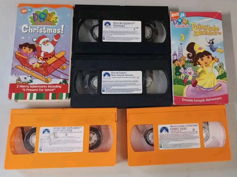 Dora the explorer VHS lot 4 Nick Jr. Fairytale Christmas wish Star Little  Bear - Image 1 of 1