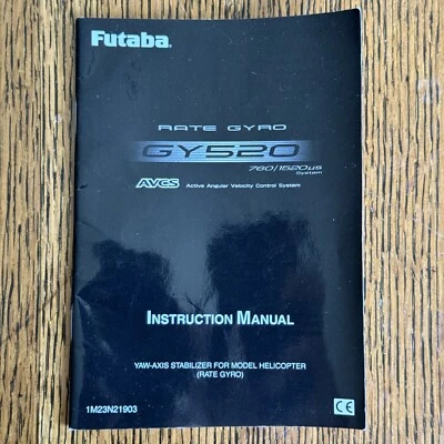 Futaba GY520 3D Giroscopio SOLO MANUAL DE INSTRUCCIONES Nunca Usado ~ RC, Helicóptero, Avión Foto 1 de 4