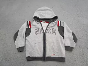 Vintage Y2K Nike Youth Boys SILVER TAG Full Zip Hoodie Sweatshirt Size 7 Read - Picture 1 of 11