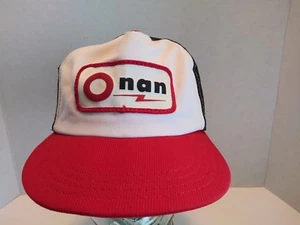 Vintage Onan Generators SnapBack Trucker Hat Logo Patch Made In USA Mesh Cap - Picture 1 of 12