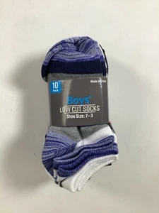Boys Dolgencorp Multicolor Low Cut Socks Shoe Size 7-3 / 10 pack NEW! - Picture 1 of 3