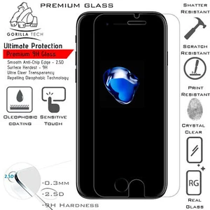iPhone 16,15,14, 13,12,11,XR,XS Gorilla Tech Premium Glass Screen Protection - Picture 1 of 12