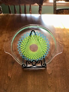 Pyrex Spirograph 1969 Promotional Blue & Green 2.5 QT 475 Casserole LID ONLY - Picture 1 of 9