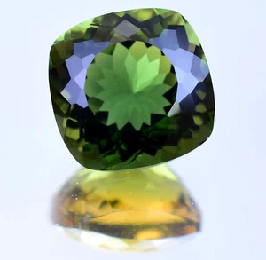 Natural Bi-Color Tourmaline 13.95 Ct Cushion Cut Rare Certified Loose Gemstone - Picture 1 of 7