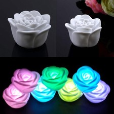 Romantic 7 Color Changing Rose Flower Candle LED Night Light Lamp Decoration