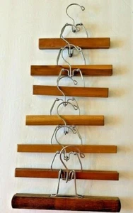 7 Vintage Wooden Skirt Pant Hangers - Picture 1 of 7