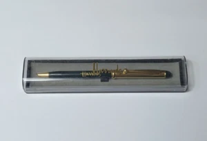 Harrods Green & Gold Ball Point Pen in Original Case Vintage England Memorabilia - Picture 1 of 7