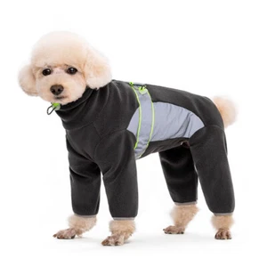 Windproof Ollie Velvet Dog Jacket Four-Leg Pet Warm Poodle Bichon Small Dog Coat - Picture 1 of 23
