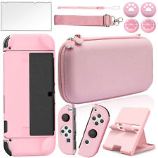 Nintendo Switch / OLED Bundle Pink Travel Pouch With Stand Film Glass Hard Case