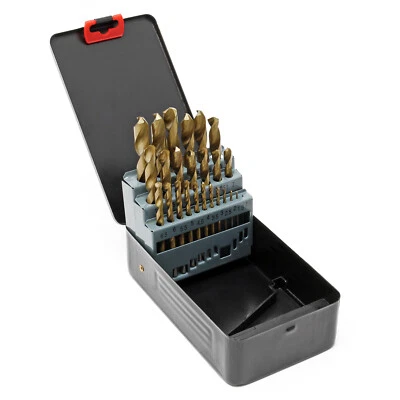 HSS Spiralbohrer Satz 25-teilig Ø1-13 mm 135° Metallbohrer Set Stahlbohrer