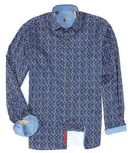 Luchiano Visconti Casual Shirt Mens S Stretch Circles NWT FAB! - Picture 1 of 11