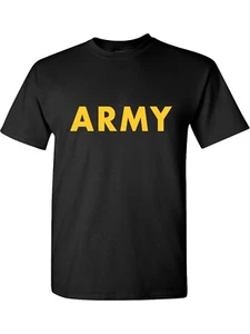 Camiseta negra ARMY manga corta con estampado dorado - adulto pequeña a 6X - Imagen 1 de 2