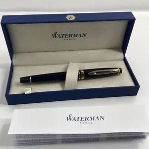 Waterman Expert 3 Black With Gold Trim Ballpoint Pen Made In France - Picture 1 of 8