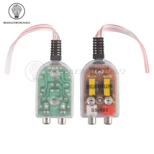 2PCS Livello Altoparlante Auto Alta a Bassa Impedenza Convertitore 2 Canali RCA Line Out US - Foto 1 di 13