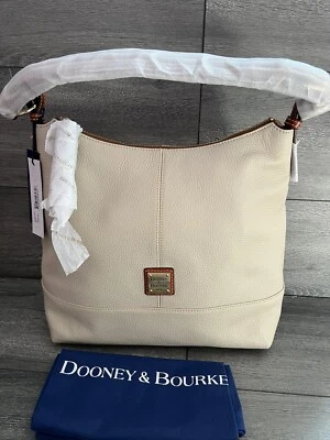 Bolso de hombro Dooney & Bourke Sophie Hobo de cuero guijarro color hueso A369782 Foto 1 de 4