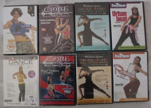 8 NEW Dance mix workout DVD lot Madonna Grimes tru2form core rhythms quick fix - Imagen 1 de 11