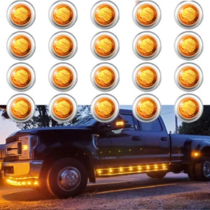 20X Amber 3/4" Round LED Side Marker Clearance Bullet Light for Truck Trailer RV - Picture 1 of 11