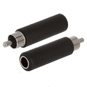 2PCS 6.35mm 1/4" Mono Female Jack to RCA Male Plug Audio Adapter Converter - Picture 1 of 4