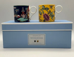Wedgwood Wonderlust Yellow Tonquin & Blue Pagoda Box Set of 2 Mugs - Picture 1 of 2