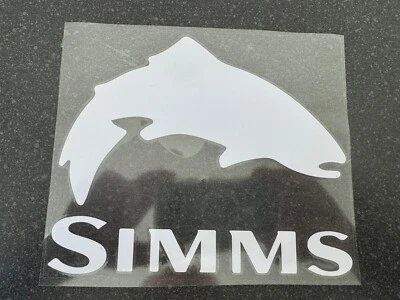 SIMMS LARGE FLY FISHING LOGO STICKER 200 170mm Laptop,MAN CAVE, FLY BOX - Image 1 of 2