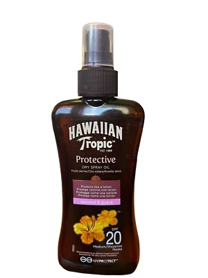 Aceite seco bronceador Hawaiian Tropic protector, FPS 20, 8 fl oz protección UVA y UVB ☀️ Foto 1 de 2