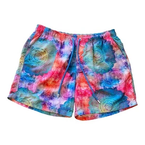 Riley Adams Board Shorts Men Sz XL Mesh Lined Pockets Boardies Swimmers Tie Dye - Picture 1 of 13