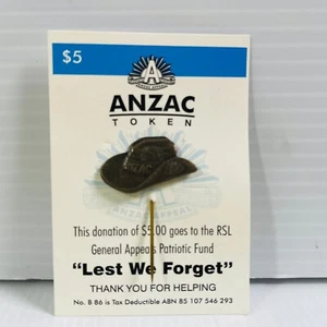VINTAGE SLOUCH HAT ANZAC DAY Souvenir Metal Lapel Pin Hat Badge Brooch $5.00 - Picture 1 of 3