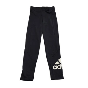 Adidas Skinny Tracksuit Bottoms Black Uk Girl's AGE 9-10 W22 L23 F289 - Picture 1 of 4