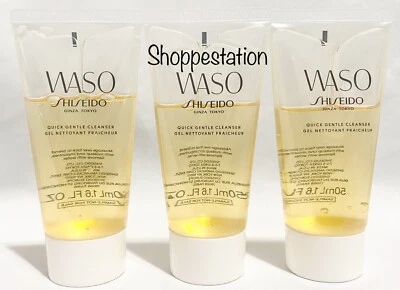 Lote de 3 Shiseido Waso Quick Gentle Cleanser 50ml / 1,6oz cada (total 150ml) - Imagem 1 de 2