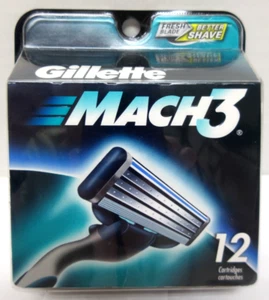 Gillette MACH3 Mens Razor Blades Refills New Sealed Pack of 12 Cartridges - Picture 1 of 6