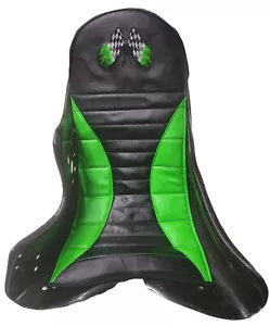 RACE KART CHAMP KART SEAT PAD FOAM PADDED RACING FLAGS SIZE SMALL LIME GRN/BLK - Bild 1 von 3