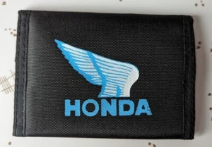 Vintage Honda Wings Black Nylon Wallet Trifold Hook & Loop New Old Stock - Picture 1 of 5