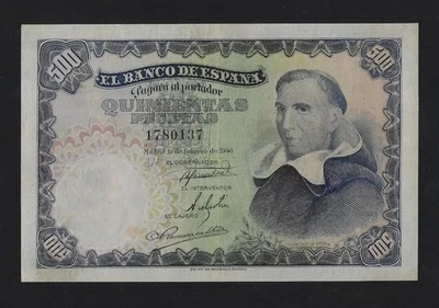 España 500 Pesetas 1946 P-132 VF++ RARO  Foto 1 de 2