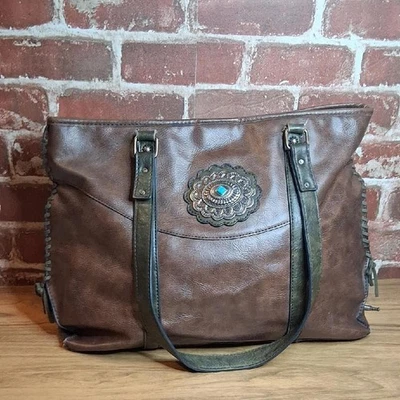 Bolso de Mano Tony Lama Mujer Concho Cuero Marrón Western Foto 1 de 4