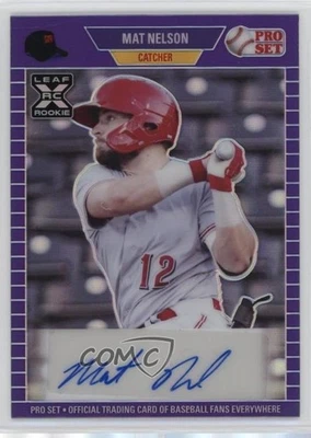 2021 Leaf Pro Set Metal 1989 Purple Rainbow /25 Mat Nelson #PA-MN1 Auto - Image 1 of 2