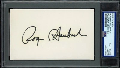 Roger Staubach Auto signed index card HOF - PSA/DNA cert! Huge Auto !! HOFER  - Image 1 of 2
