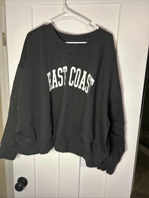 Sudadera gris oscuro para mujer "East Coast" cuello redondo Old Navy3XL longitud clásica Foto 1 de 3